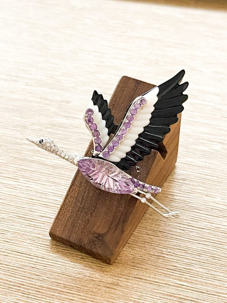 bird diamond brooch